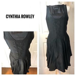 Cynthia Rowley, Size 2, 100% Silk Black dress